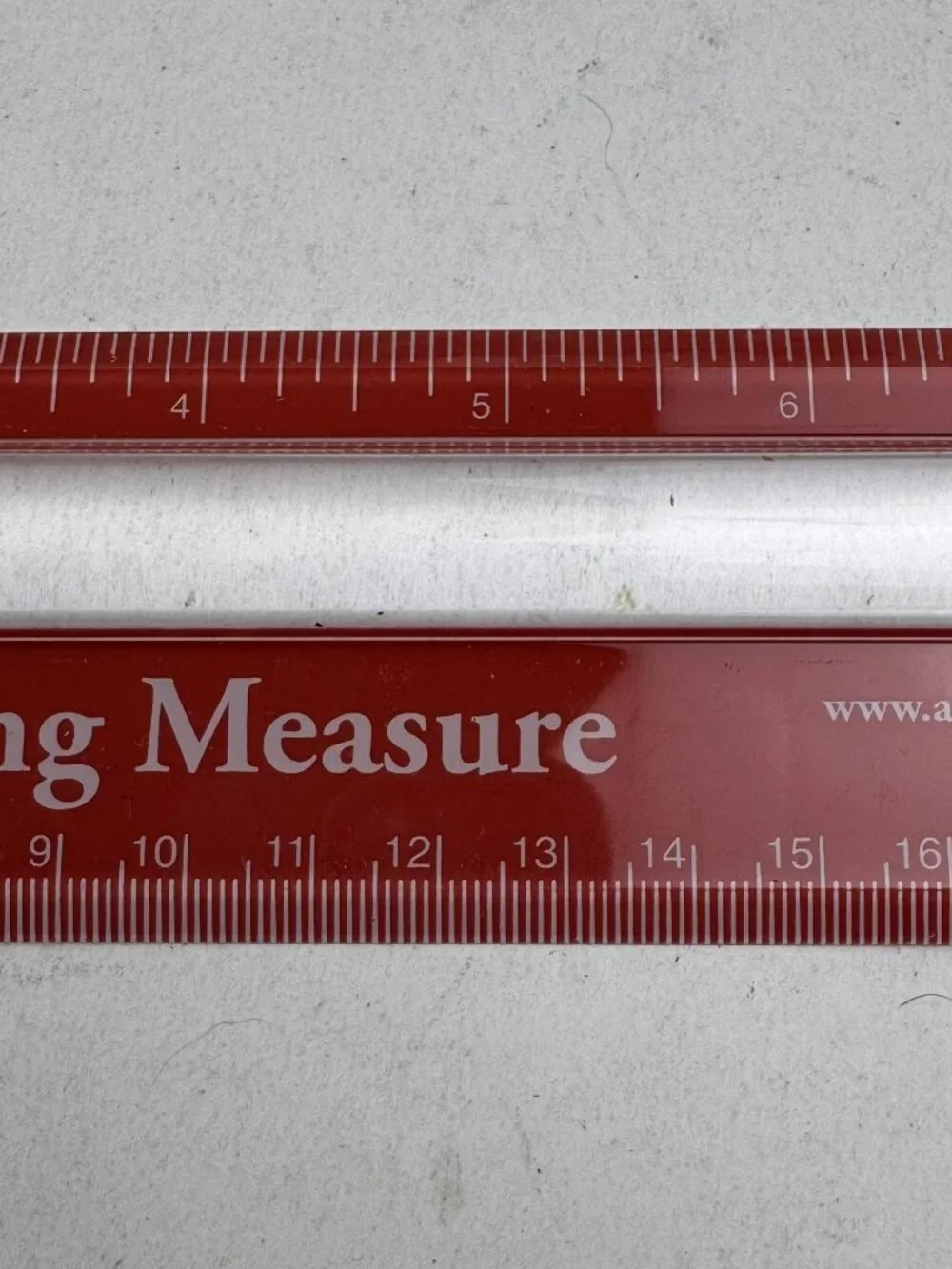affiliated monitors red 8 inch magnifying bar ruler desk paperweight new nos